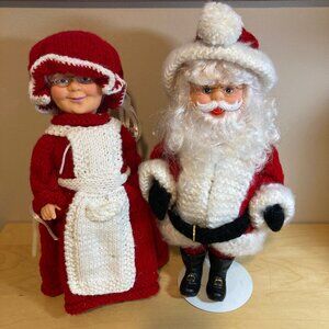 Vintage Santa and Mrs. Claus Crocheted Clothes